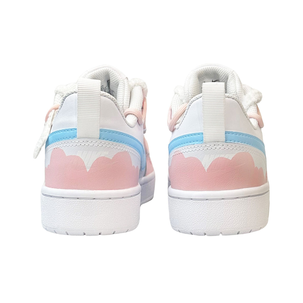 【Custom Sneakers】 Nike Court Borough Low Lamb Cotton - Cute Youthful Soft & Gentle Versatile Retro Street Style - Pink GS