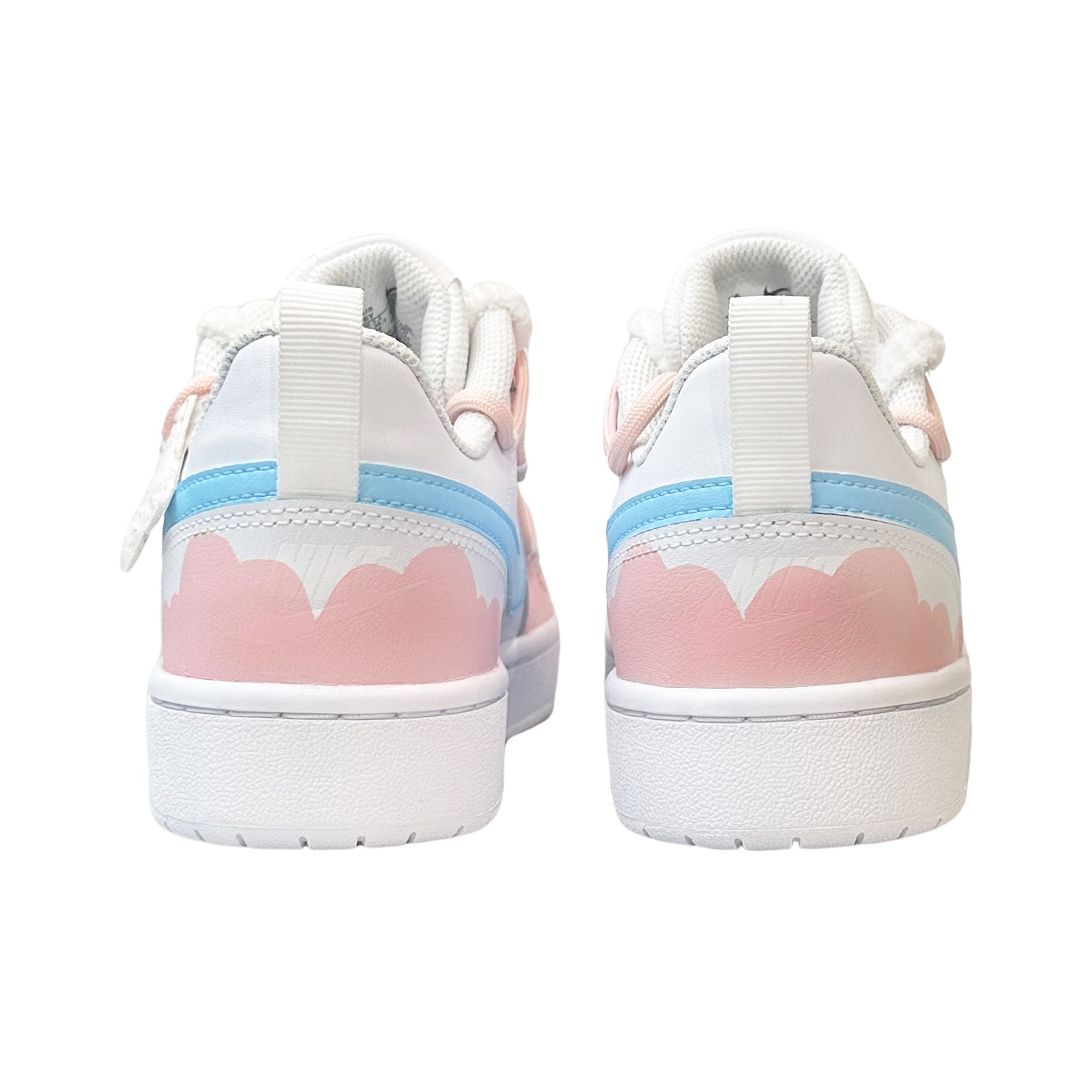【Custom Sneakers】 Nike Court Borough Low Lamb Cotton - Cute Youthful Soft & Gentle Versatile Retro Street Style - Pink GS