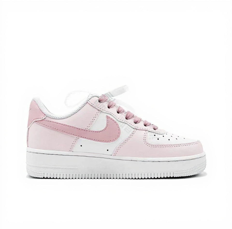 【Custom Sneakers】 Nike Air Force 1 Low GS "Cupid's Gift" - Limited Edition Valentine Skate Shoes with Bijou Box & HeartTread™ Outsole in Blush Pink / Marshmallow White