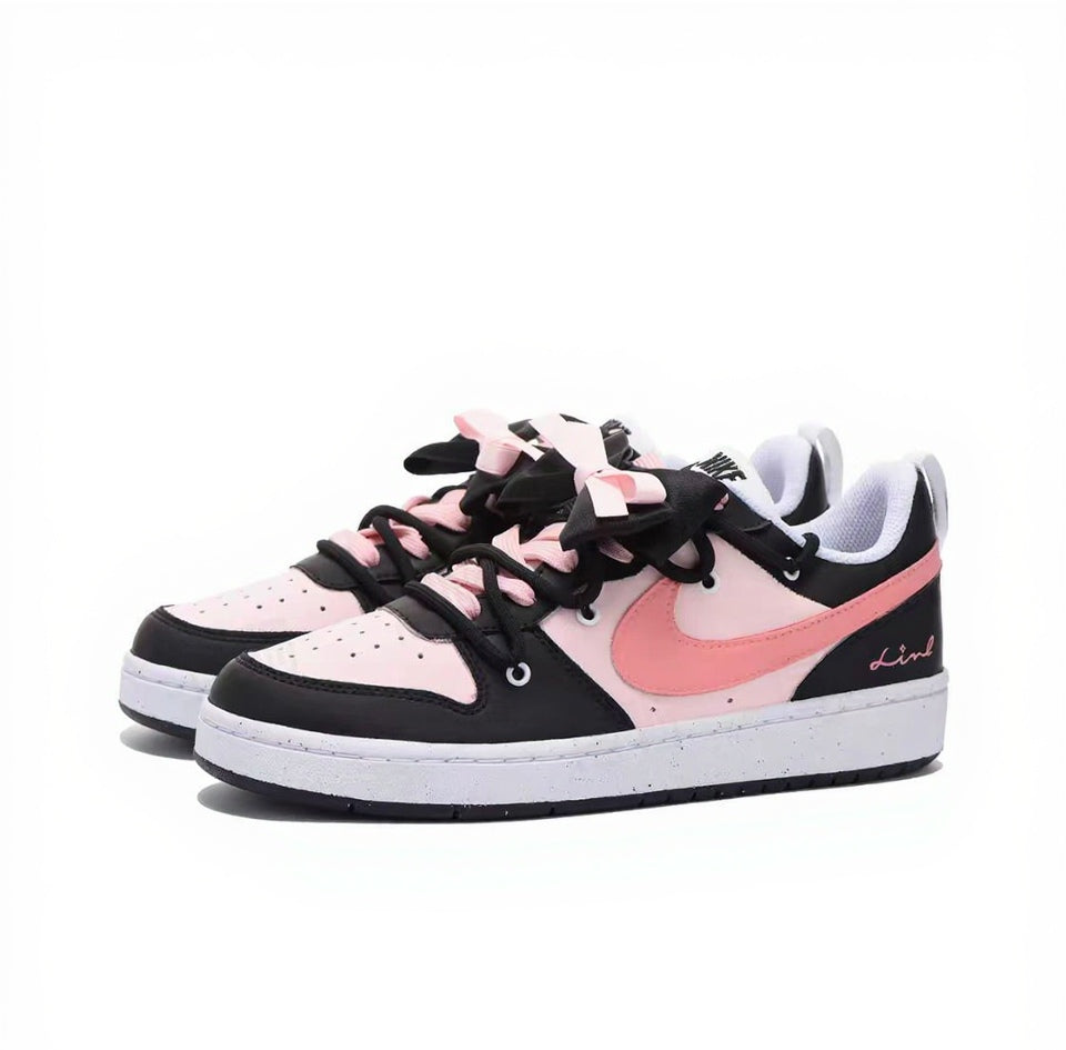 【Custom Sneakers】 Nike Court Borough Low GS "Marron Noir Decon" - Technical Luxury Unboxing Experience with WrapGrip™ & ImpactShield™ in Carbon Black / Vintage Rose