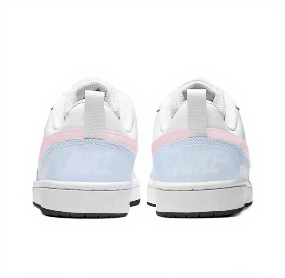 【Custom Sneakers】 Nike Court Borough Low GS "Sea Salt Peach" - Dreamy Dopamine Gift Bag Edition Low-Top Skate Shoes Women's Frosted Blue / Blush Pink
