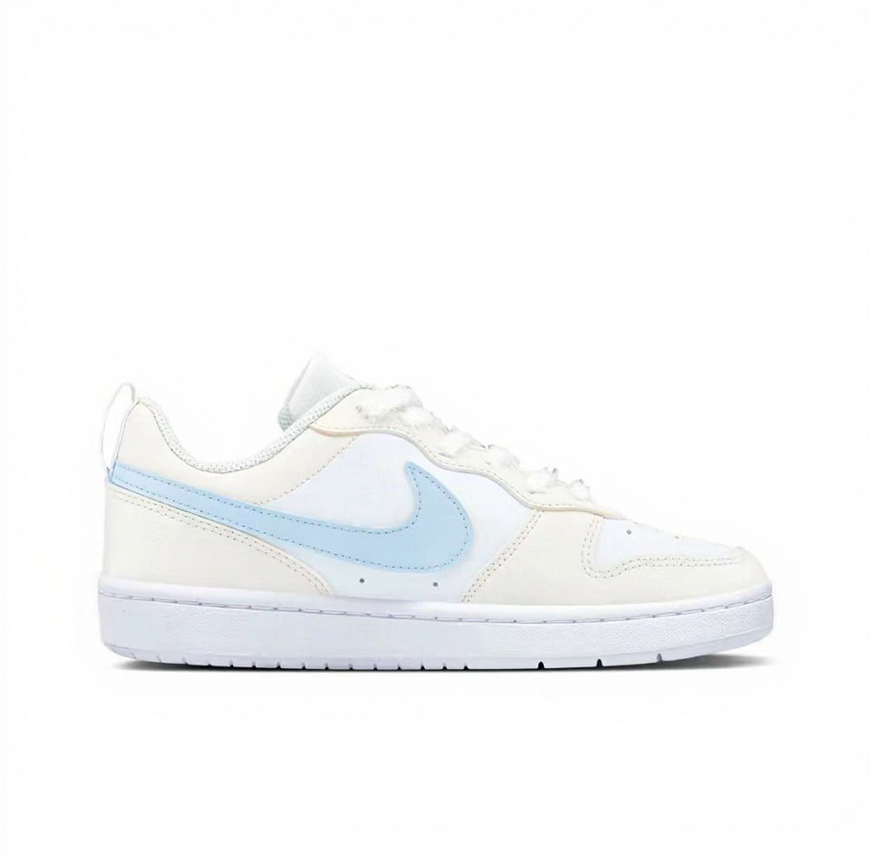 【Custom Sneakers】 Nike Court Borough Low "Lazy Cat's Bakery" - Sea Salt Tart Dopamine Low-Top Women's Skate Shoes in Buttery Cream