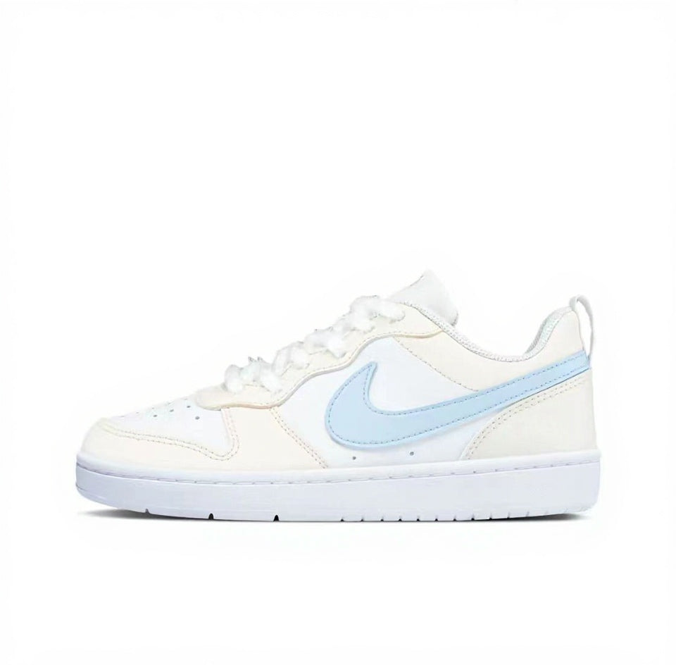 【Custom Sneakers】 Nike Court Borough Low "Lazy Cat's Bakery" - Sea Salt Tart Dopamine Low-Top Women's Skate Shoes in Buttery Cream