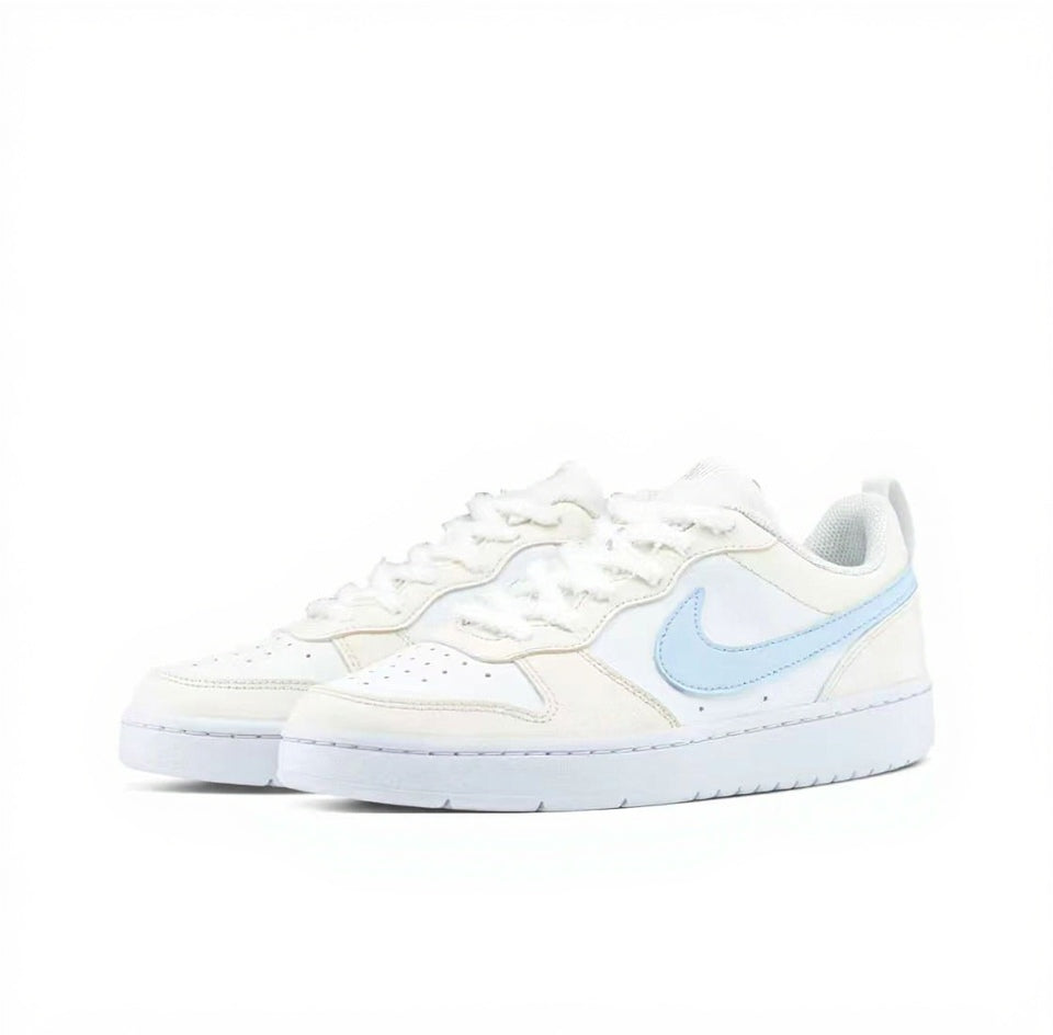 【Custom Sneakers】 Nike Court Borough Low "Lazy Cat's Bakery" - Sea Salt Tart Dopamine Low-Top Women's Skate Shoes in Buttery Cream