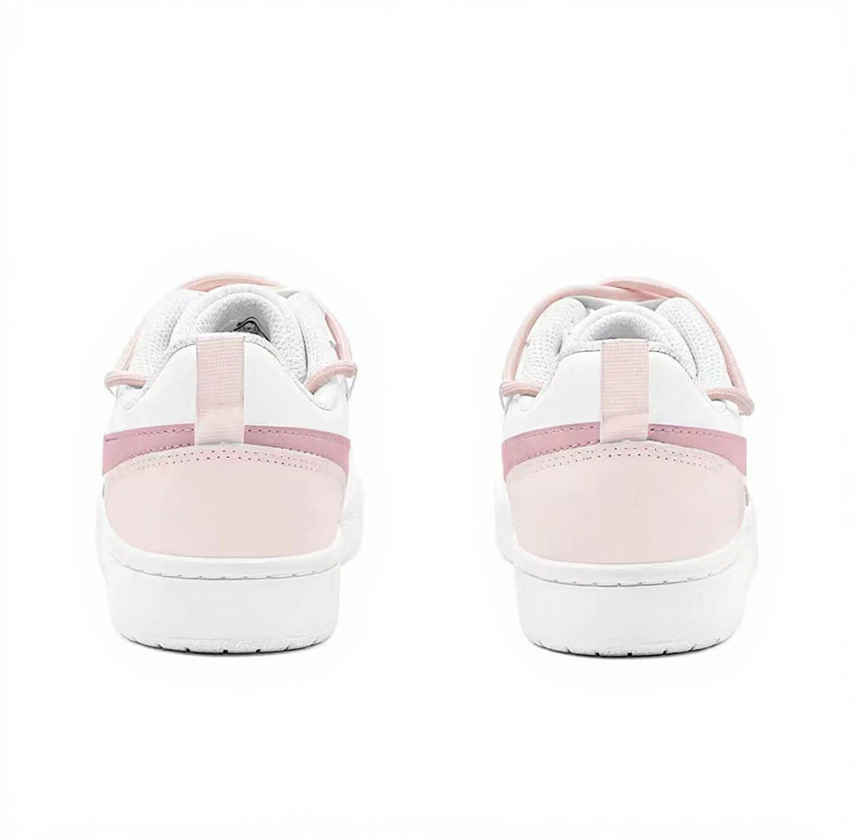 【Custom Sneakers】 Nike Court Borough Low 2 GS "Sweet Pink Bear" - Tween Sweetcore Low-Top Skate Shoes in Petal Pink / Frosted White with CloudShock™ Cushioning