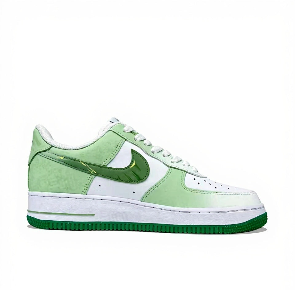 【Custom Sneakers】 Nike Air Force 1 Low "Mossy Bear Trail" - Vintage Graffiti Low-Top Men's Skate Shoes in Cypress Green