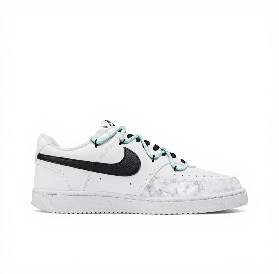【Custom Sneakers】 Nike Air Force 1 Low "Deconstructed Scroll" - Neo-Chinese Ink Wash Low-Top Men's Skate Shoes in Rice Paper White / Inkstone Grey