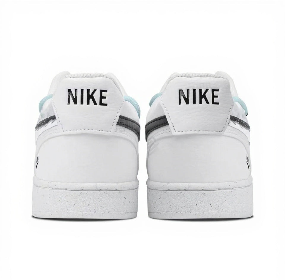 【Custom Sneakers】 Nike Air Force 1 Low "Deconstructed Scroll" - Neo-Chinese Ink Wash Low-Top Men's Skate Shoes in Rice Paper White / Inkstone Grey