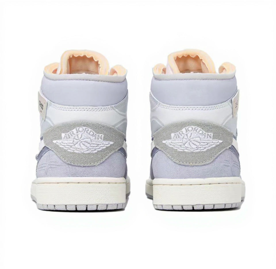【Custom Sneakers】Jordan Air Jordan 1 Mid Leather Lavender Planet Futuristic Graffiti Special Packaging Box Minimalist Slip-Resistant Wear-Resistant High-Top Retro Basketball Shoes Men's Purple/Grey