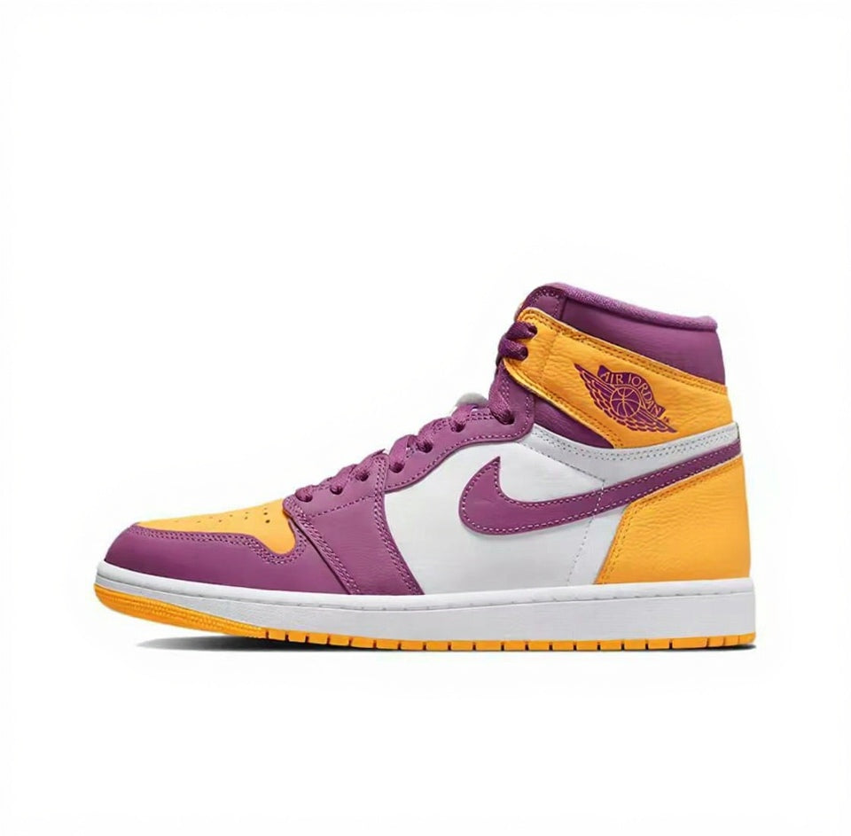 【Custom Sneakers】 Jordan Air Jordan 1 Retro High OG 'Joker' Graffiti Stellar Future Lakers Colorway Dragon Year Limited Retro Basketball Shoes Unisex Purple/Yellow/Red